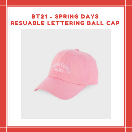 [PREORDER] BT21 - SPRING DAYS RESUABLE LETTERING BALL CAP