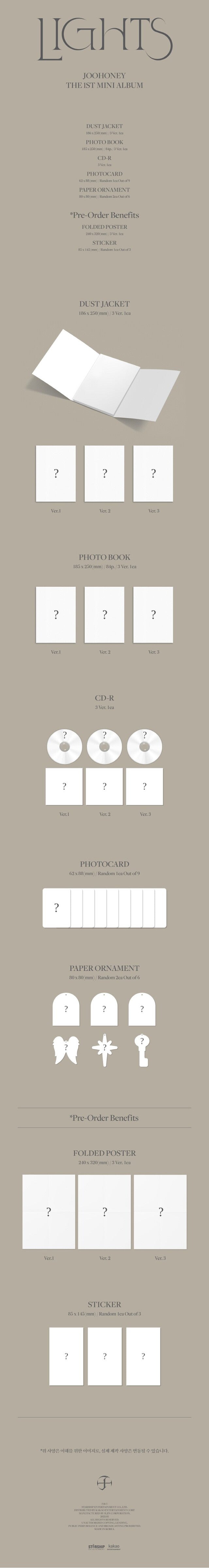 [PREORDER] STARSHIP GIFT JOOHONEY - LIGHTS (1ST MINI ALBUM) SET + JEWEL VER. SET