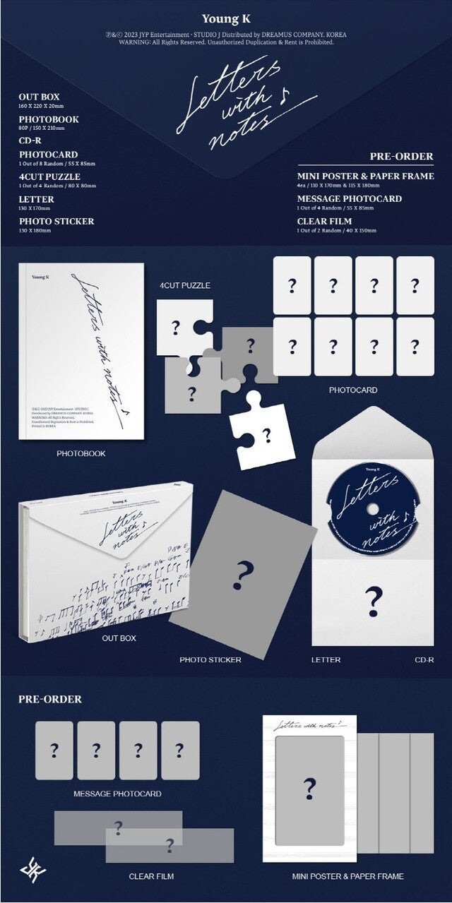 [PREORDER] YOUNG K (DAY 6) - LETTERS WITH NOTES