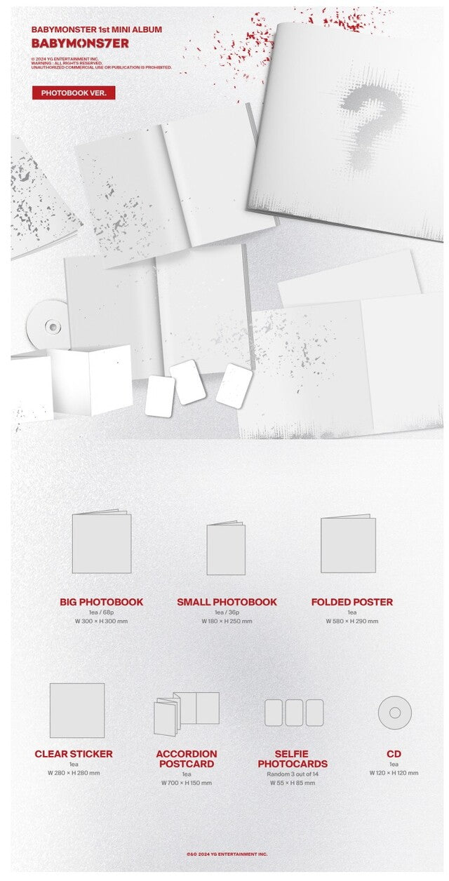 [PREORDER] YG SHOP BABYMONSTER - [BABYMONS7ER] (1ST MINI ALBUM) PHOTOBOOK VER. 7EA SET