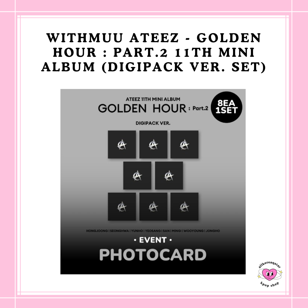 [PREORDER] WITHMUU ATEEZ - GOLDEN HOUR : PART.2 11TH MINI ALBUM (DIGIPACK VER. SET)