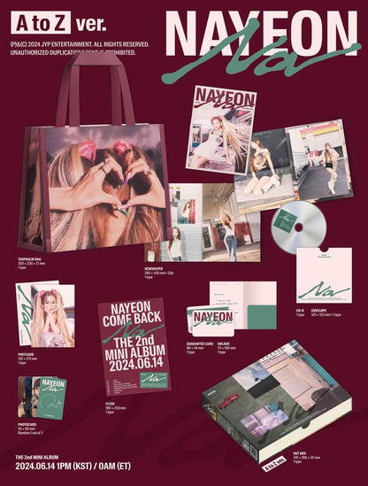 [PREORDER] NAYEON - NA (2ND MINI ALBUM) (LIMITED EDITIOIN A TO Z VER.)