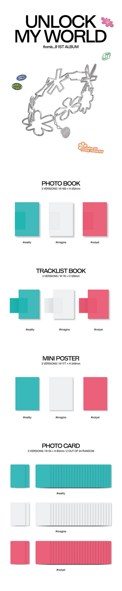 [PREORDER] FROMIS_9 - UNLOCK MY WORLD (1ST ALBUM) SET