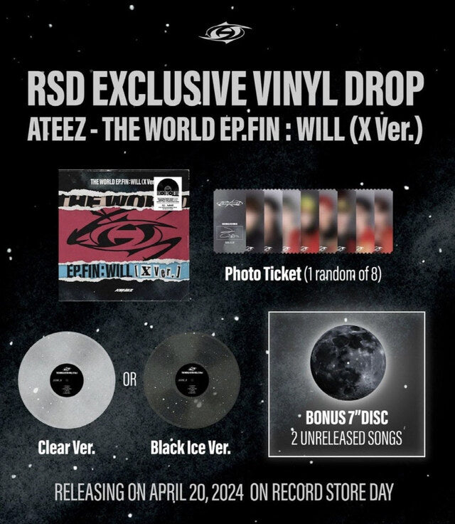 [PREORDER] ATEEZ - THE WORLD EP.FIN : WILL (X VER.) 7INCH VINYL + RANDOM COLOR LP