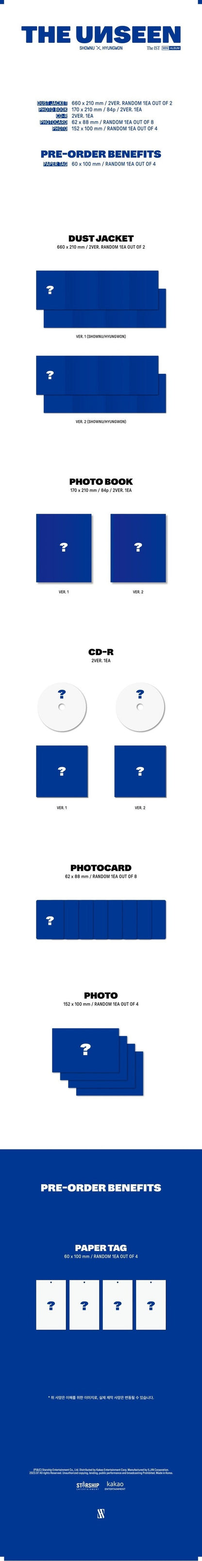 [PREORDER] STARSHIP SHOWNU X HYUNGWON - [THE UNSEEN] (1ST MINI ALBUM) SET