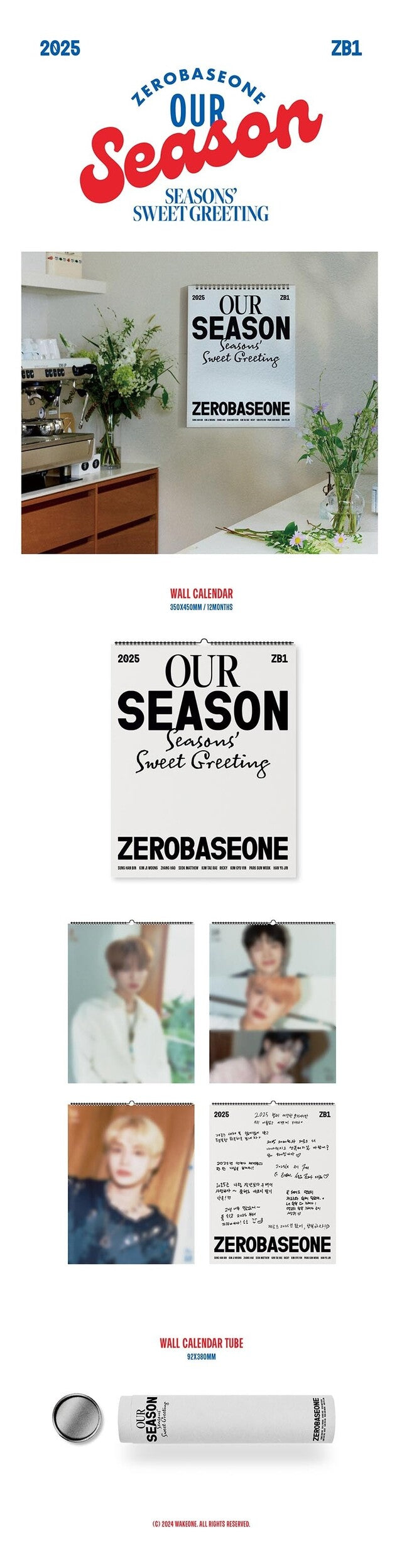 [PREORDER] ZEROBASEONE - 2025 SEASON'S GREETINGS WALL CALENDAR