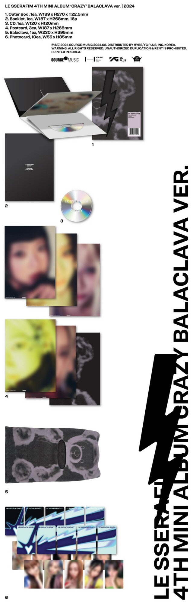 [PREORDER] WEVERSE LE SSERAFIM - CRAZY (4TH MINI ALBUM) (BALACLAVA VER.)