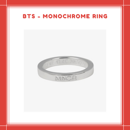 [PREORDER] BTS - MONOCHROME RING SILVER