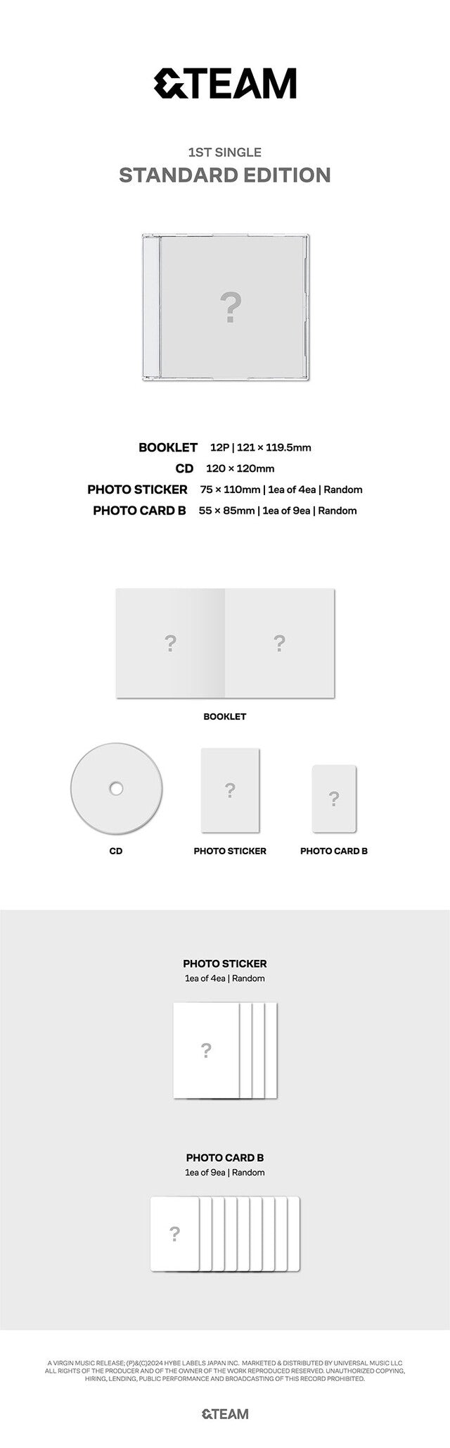 [PREORDER] &TEAM 1ST SINGLE STANDARD EDITION