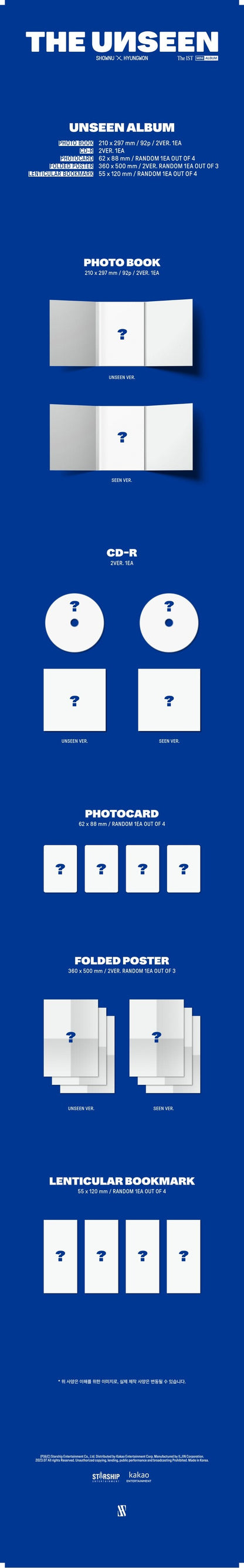 [PREORDER] SHOWNU X HYUNGWON - [THE UNSEEN] (1ST MINI ALBUM) UNSEEN ALBUM