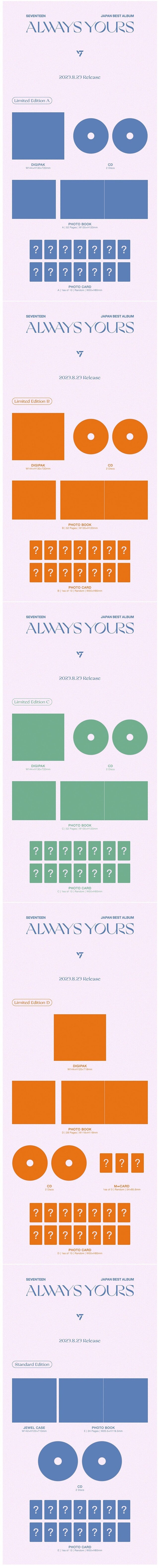 [PREORDER] SEVENTEEN - JP BEST ALBUM 'ALWAYS YOURS' 5 SET