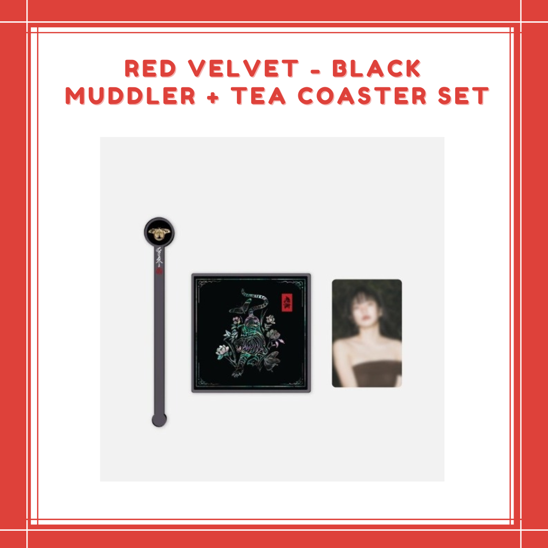 [PREORDER] RED VELVET - BLACK MERCH MUDDLER + TEA COASTER SET