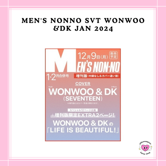 [PREORDER] MEN'S NONNO SVT WONWOO &DK JAN 2024