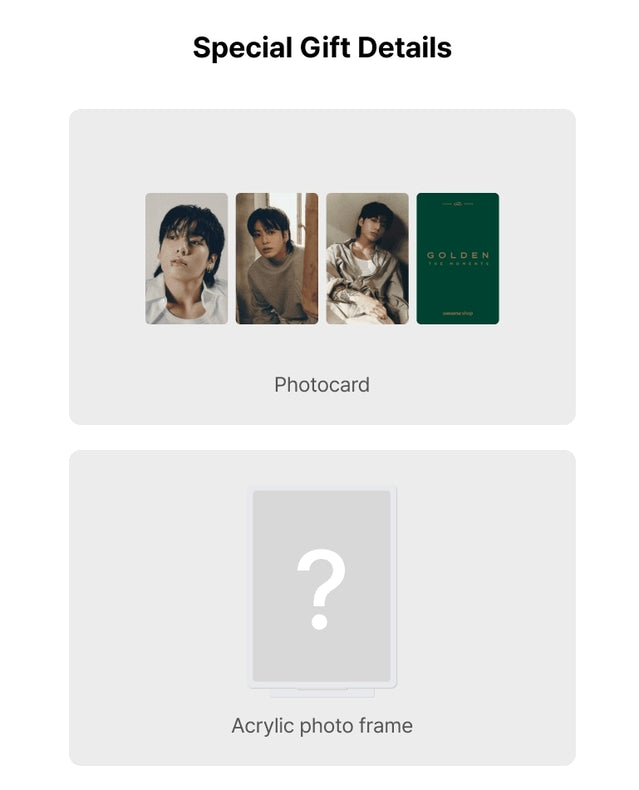 [PREORDER] SPECIAL GIFT JUNG KOOK (BTS) - GOLDEN SET