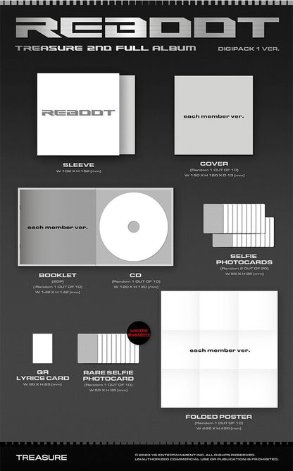 [PREORDER] YGSHOP TREASURE - 2ND FULL ALBUM [REBOOT] DIGIPACK VER. (SET)