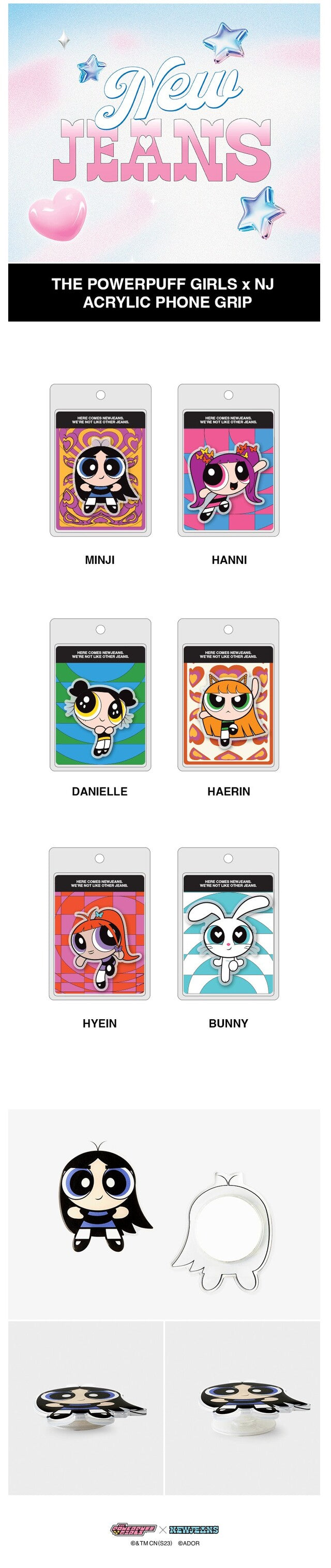 [PREORDER] NEWJEANS - THE POWERPUFF GIRLS x NJ ACRYLIC PHONE GRIP