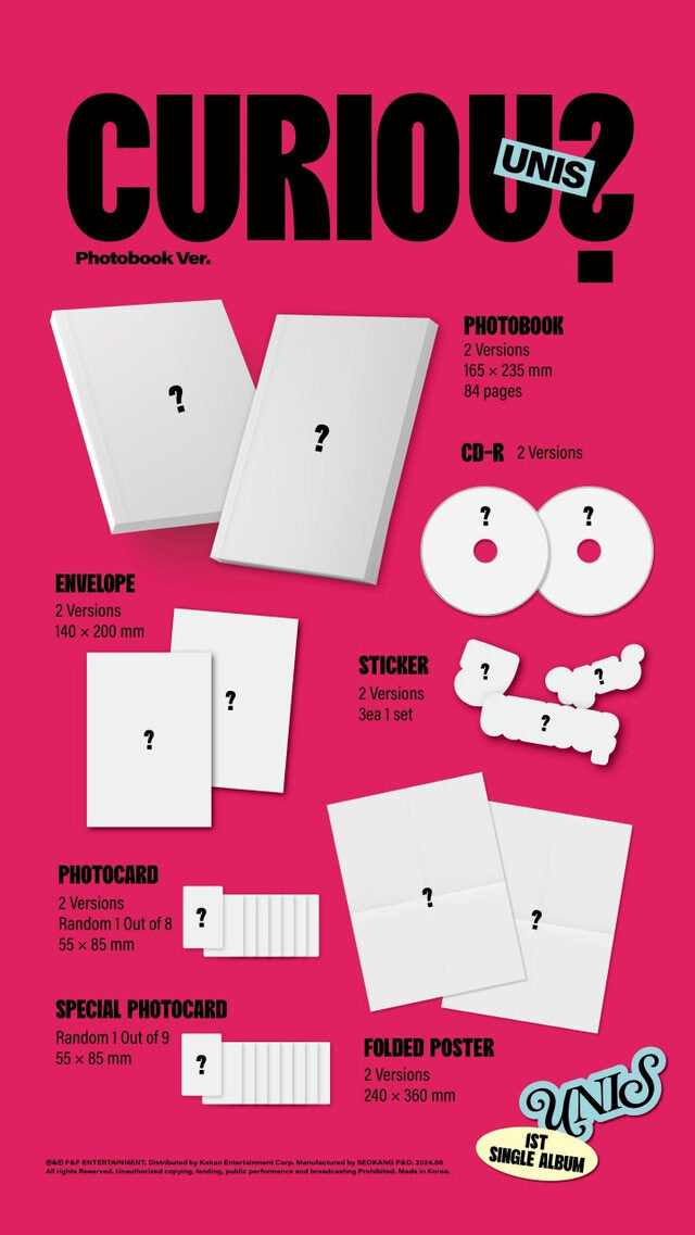 [PREORDER] UNIS - CURIOUS (1ST SINGLE ALBUM) (PHOTOBOOK VER.)