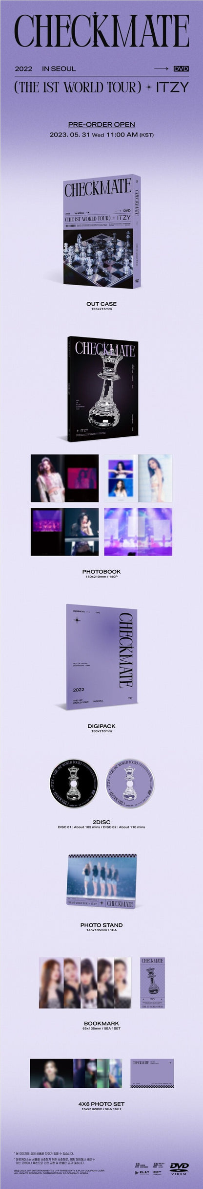 [PREORDER] JYP SHOP ITZY - 2022 ITZY THE 1ST WORLD TOUR CHECKMATE IN SEOUL 2DVD