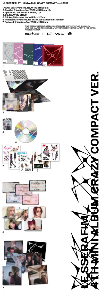 [PREORDER]  LE SSERAFIM - CRAZY (4TH MINI ALBUM) COMPACT VER.