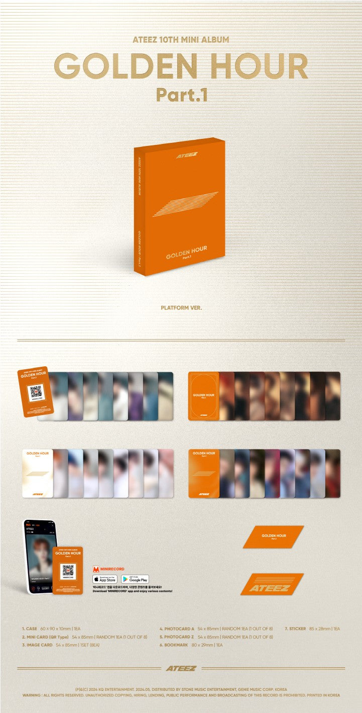 [PREORDER] ATEEZ - GOLDEN HOUR : PART.1 (10TH MINI ALBUM) (PLATFORM VER.)