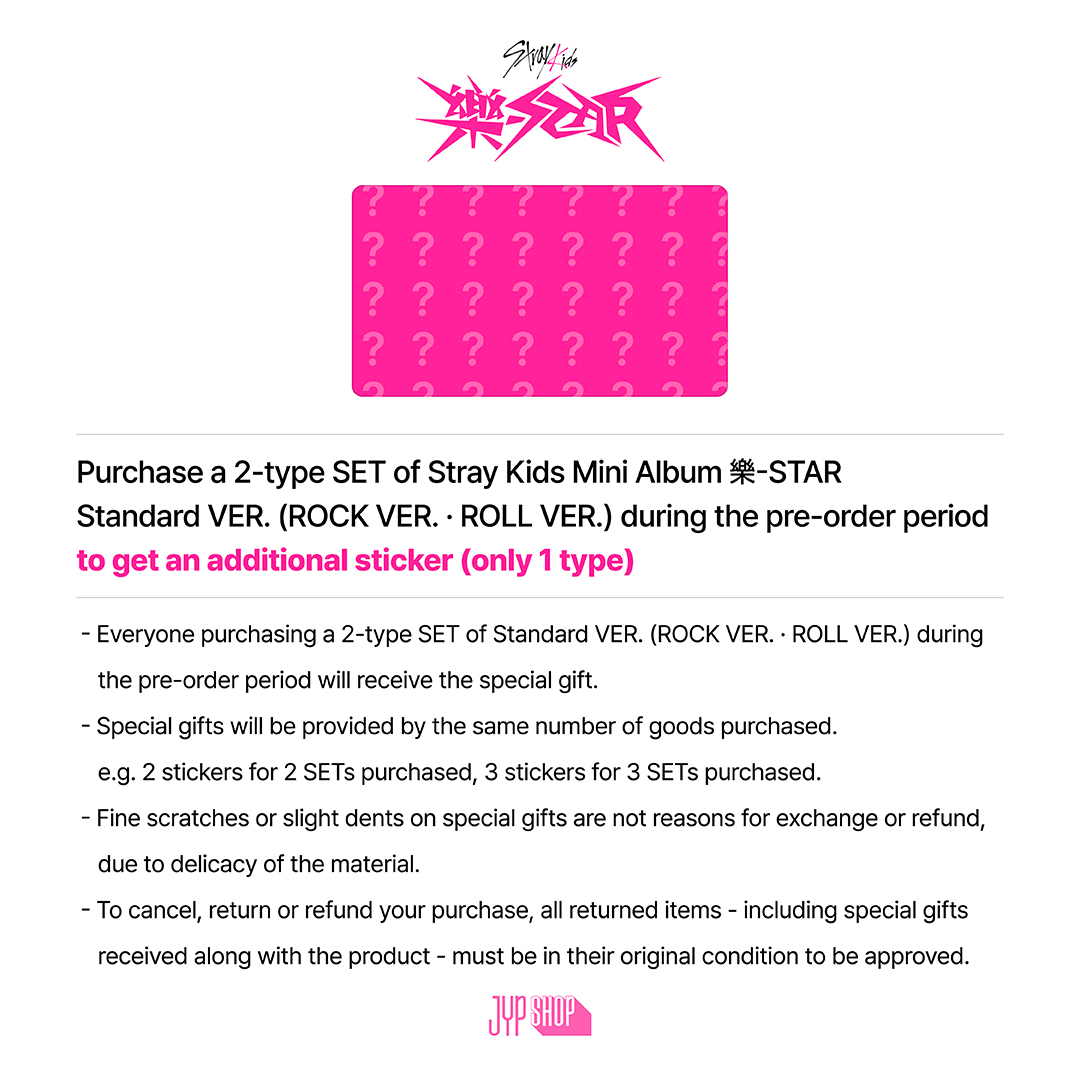 [PREORDER] JYP SHOP STRAY KIDS - 樂-STAR SET