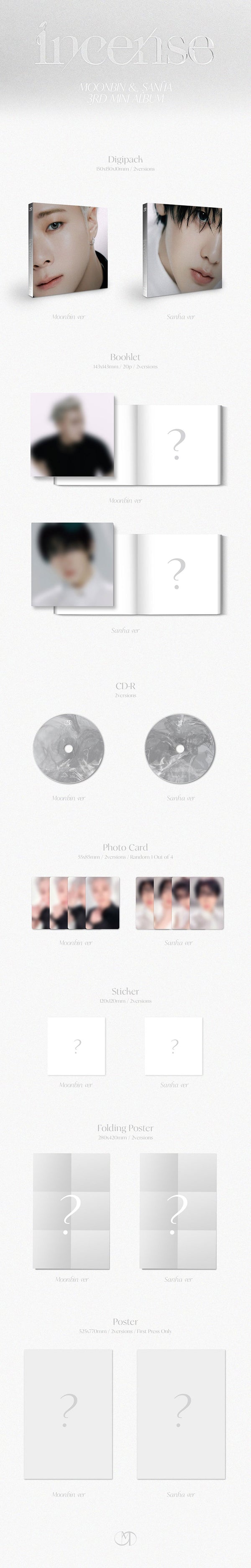 [PREORDER] ASTRO MOONBIN & SANHA - INCENSE 3RD MINI ALBUM DIGIPACK VER