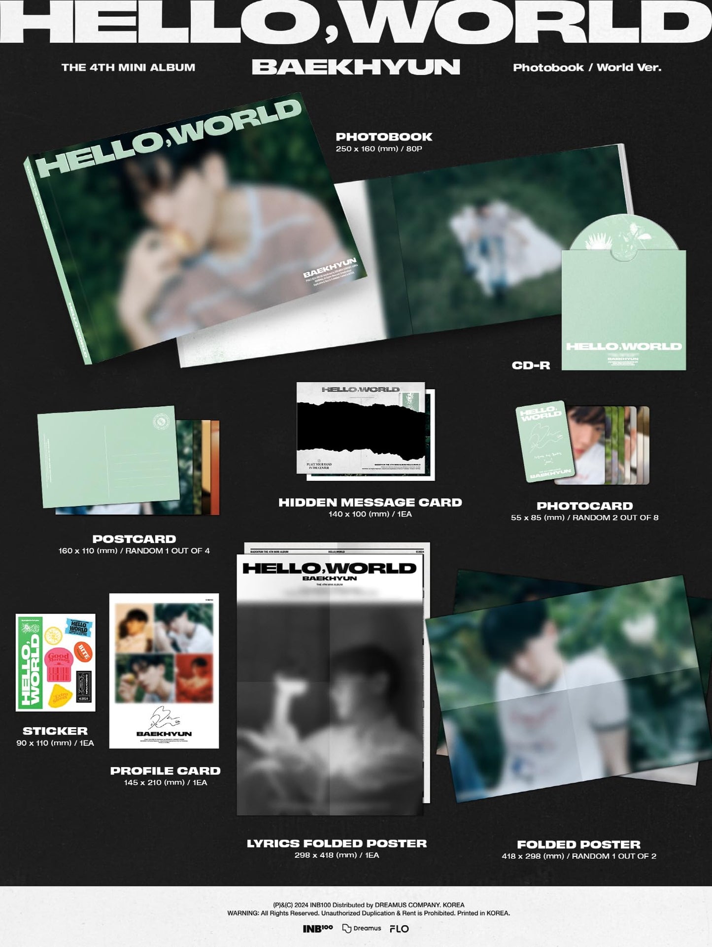 [ON HAND] BAEKHYUN - HELLO, WOLRD (4TH MINI ALBUM) (PHOTOBOOK VER.) + POB