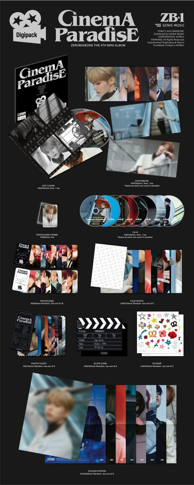 [PREORDER] ZEROBASEONE - CINEMA PARADISE (4TH MINI ALBUM) DIGIPACK VER.