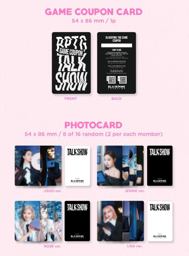 [PREORDER] BLACKPINK - THE GAME PHOTO CARD COLLECTION TALK SHOW