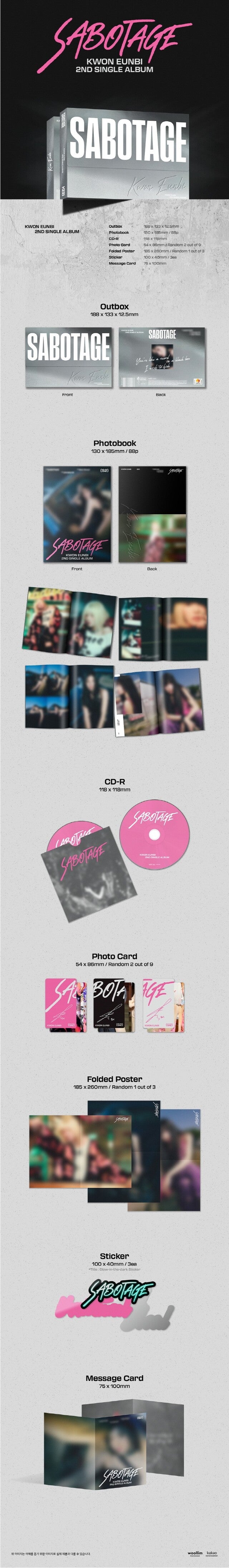 [PREORDER] KTOWN4U PHOTO CARD KWON EUN BI - SABOTAGE (2ND SINGLE ALBUM)