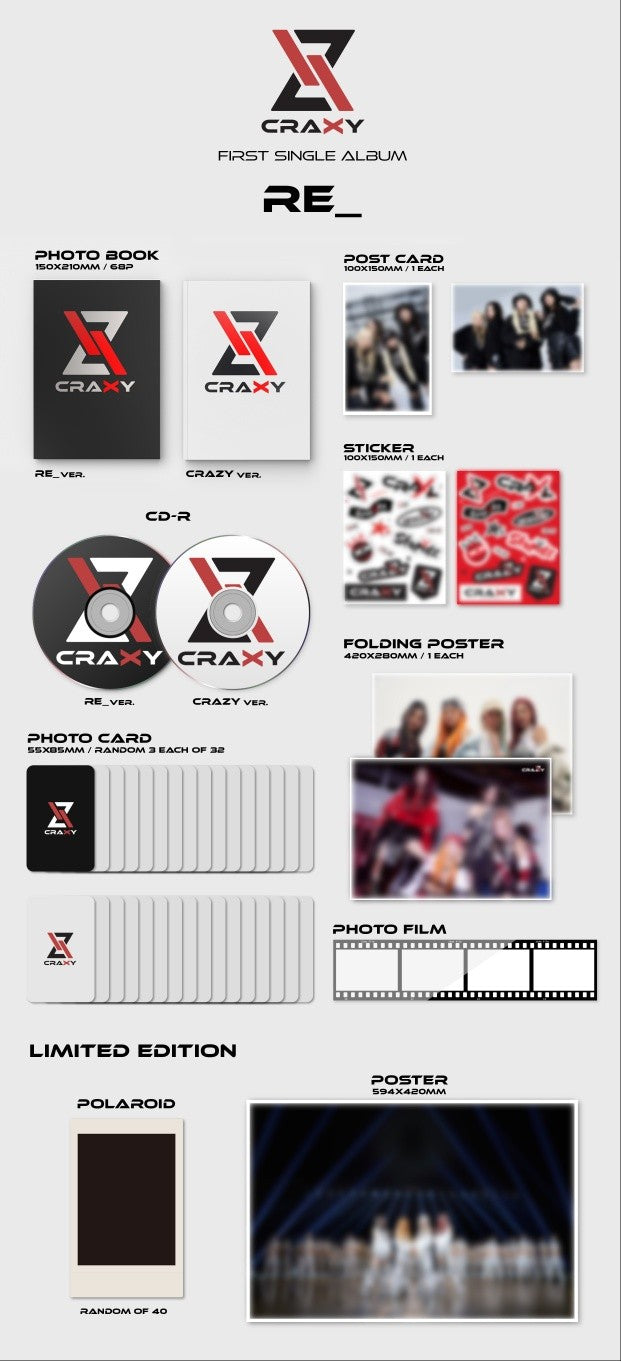 [PREORDER] CRAXY - RE_ (1ST SINGLE ALBUM)