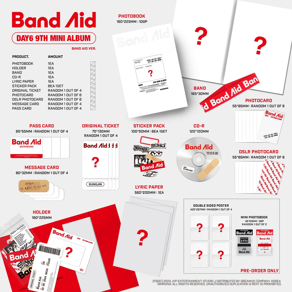 [PREORDER] DAY6 - BAND AID 9TH MINI ALBUM