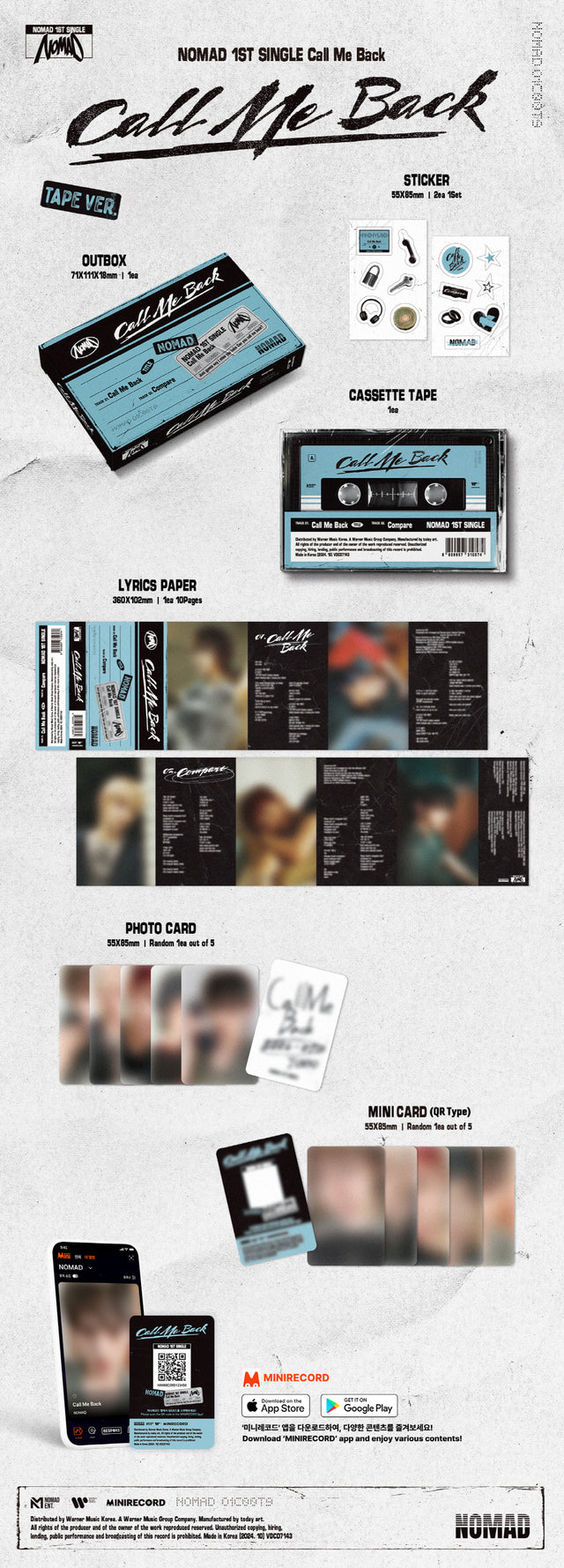 [PREORDER] NOMAD - CALL ME BACK (1ST SINGLE ALBUM) (TAPE VER.)