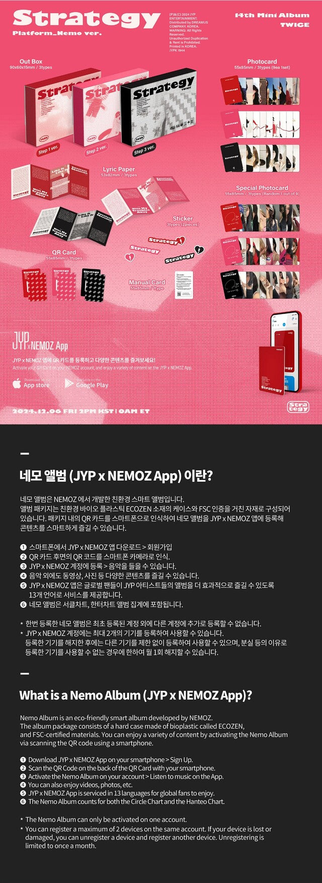 [PREORDER] JYP LUCKY DRAW TWICE - STRATEGY (14TH MINI ALBUM) (PLATFORM NEMO VER.)