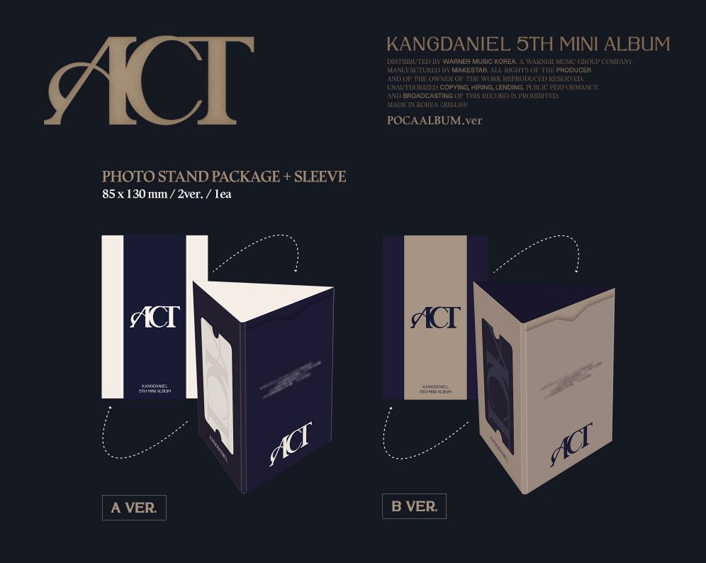 [PREORDER] KANG DANIEL - ACT (5TH MINI ALBUM) (POCA ALBUM) RANDOM