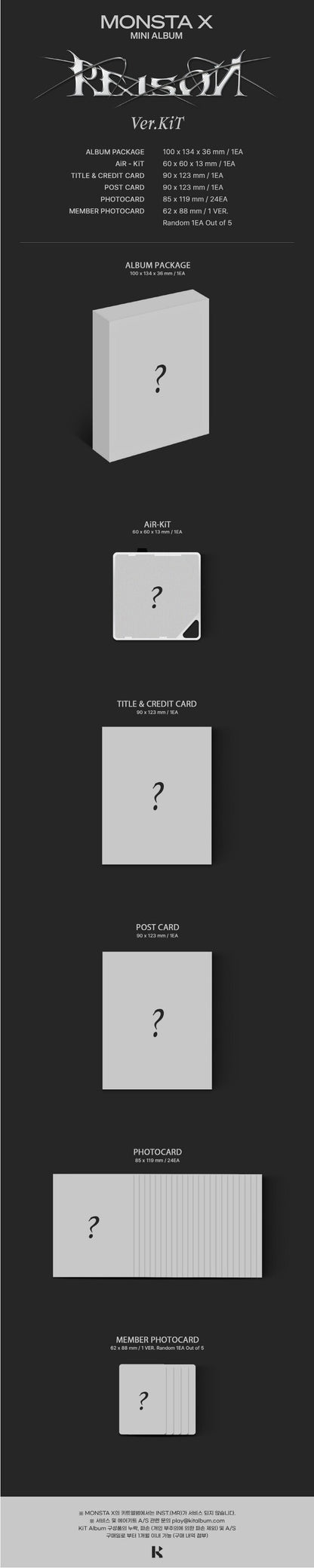 [PREORDER] MONSTA X - REASON (12TH MINI ALBUM) KIT VER