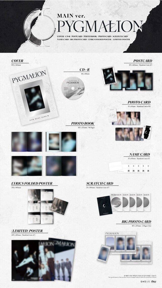 [PREORDER] ONEUS - PYGMALION (9TH MINI ALBUM) MAIN VER