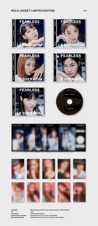 [PREORDER] LESSERAFIM - JAPAN 1ST SINGLE FEARLESS SOLO JACKET SET