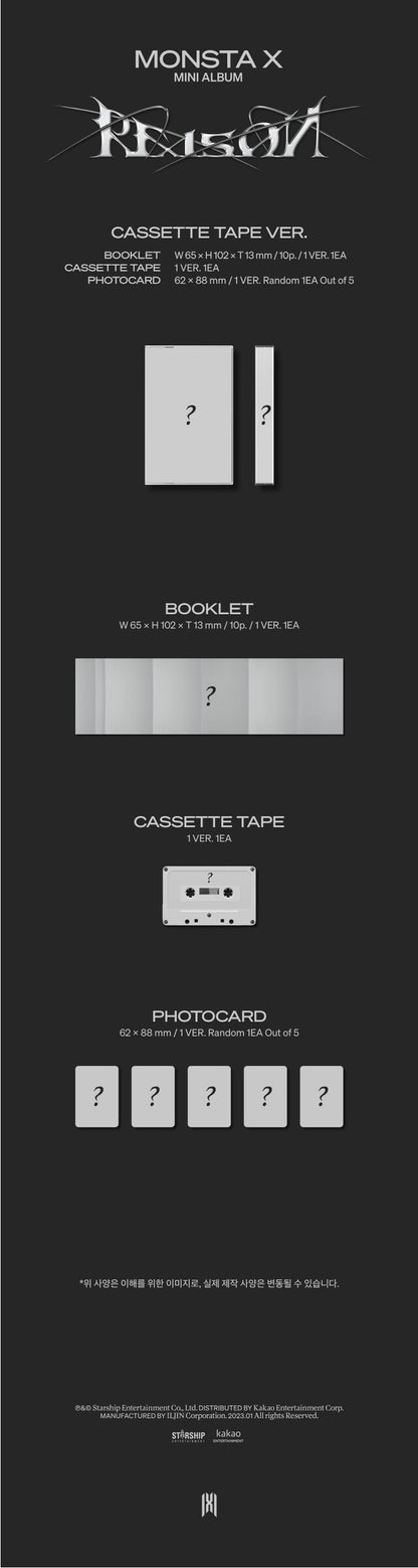 [PREORDER] MONSTA X - REASON (12TH MINI ALBUM) CASSETTE TAPE VER