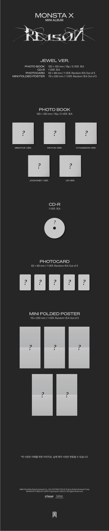 [PREORDER] MONSTA X - REASON (12TH MINI ALBUM) JEWEL VER