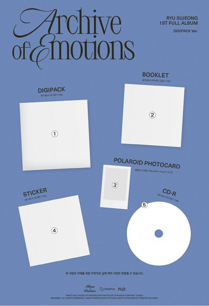 [PREORDER] RYU SU JEONG (LOVELYZ) - VOL.1 ARCHIVE OF EMOTIONS DIGIPACK VER.