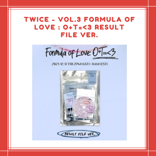 [PREORDER] TWICE - VOL.3 FORMULA OF LOVE : O+T=<3 RESULT FILE VER.