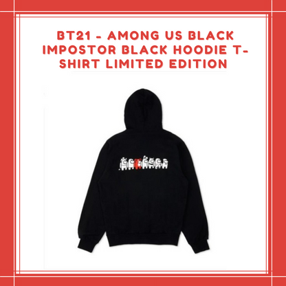 [PREORDER] BT21 - AMONG US BLACK IMPOSTOR BLACK HOODIE T-SHIRT LIMITED EDITION