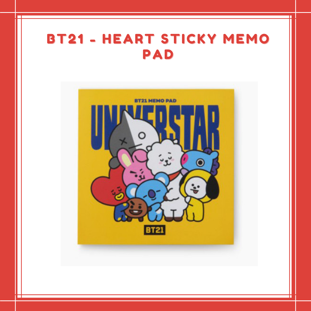 [PREORDER] BT21 - HEART STICKY MEMO PAD