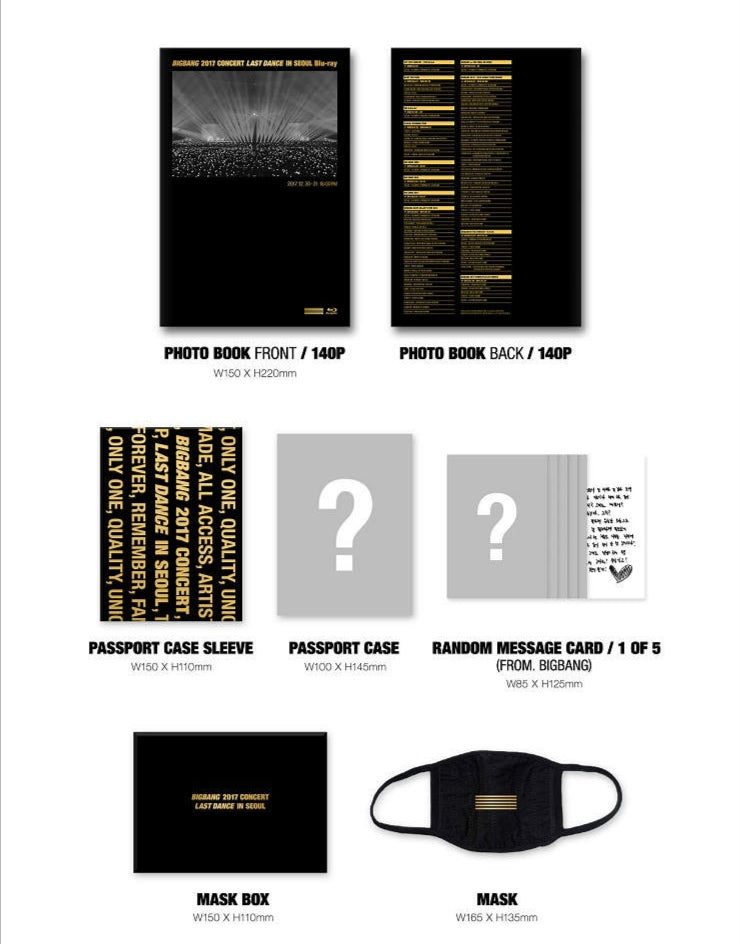 PREORDER] BIGBANG - 2017 CONCERT LAST DANCE IN SEOUL BLU-RAY (3