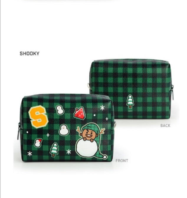 [PREORDER] BT21 - PU CHECK SQUARE POUCH LARGE