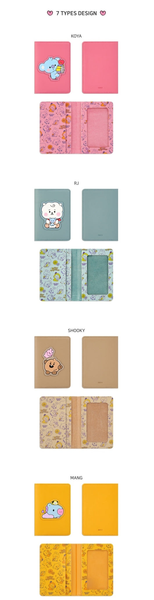 [PREORDER] BT21 - LEATHER PATCH CHARD CASE LITTLE BUDDY