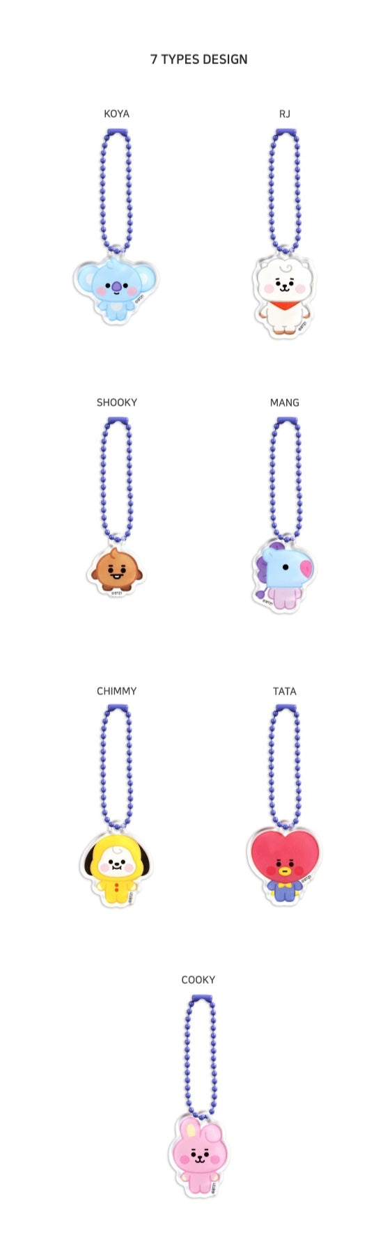 [PREORDER] BT21 BABY - ACRYLIC SIMPLE KEYRING