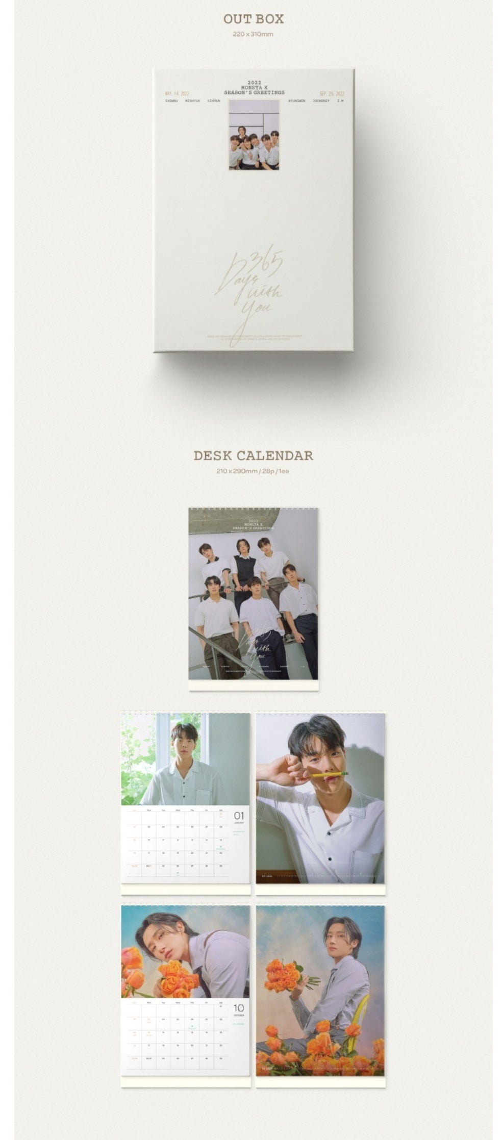 [PREORDER] MONSTA X - 2022 SEASON'S GREETING DESK CALENDAR PACKAGE