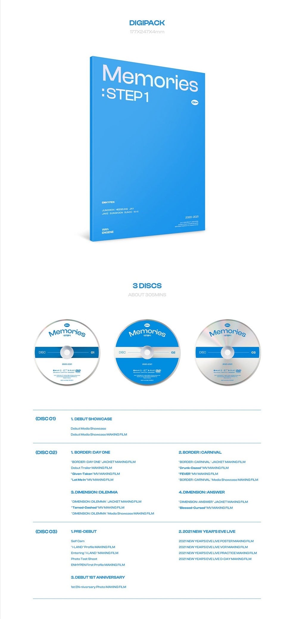 [PREORDER] ENHYPEN - MEMORIES : STEP 1 DVD